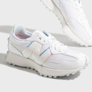 New Balance 327 Unisex W11/M9.5  Casual Athletic Sneakers Shoes White Iredescent